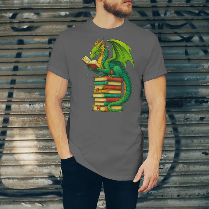 Dragon Reading Books Matching Bookworm Readers Librarian Unisex Jersey T-Shirt
