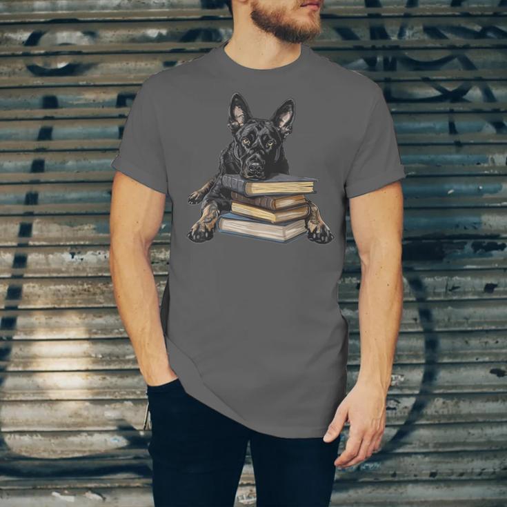 Dutch Shepherd Books Reading Dog Breed Graphic Unisex Jersey T-Shirt Dutch Shepherd Books Reading Dog Breed Graphic Unisex Jersey T-Shirt