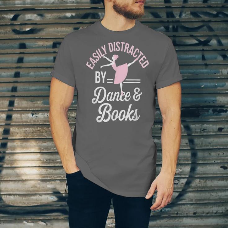Easily Distracted By Dance And Books Ballet Fun Unisex Jersey T-Shirt