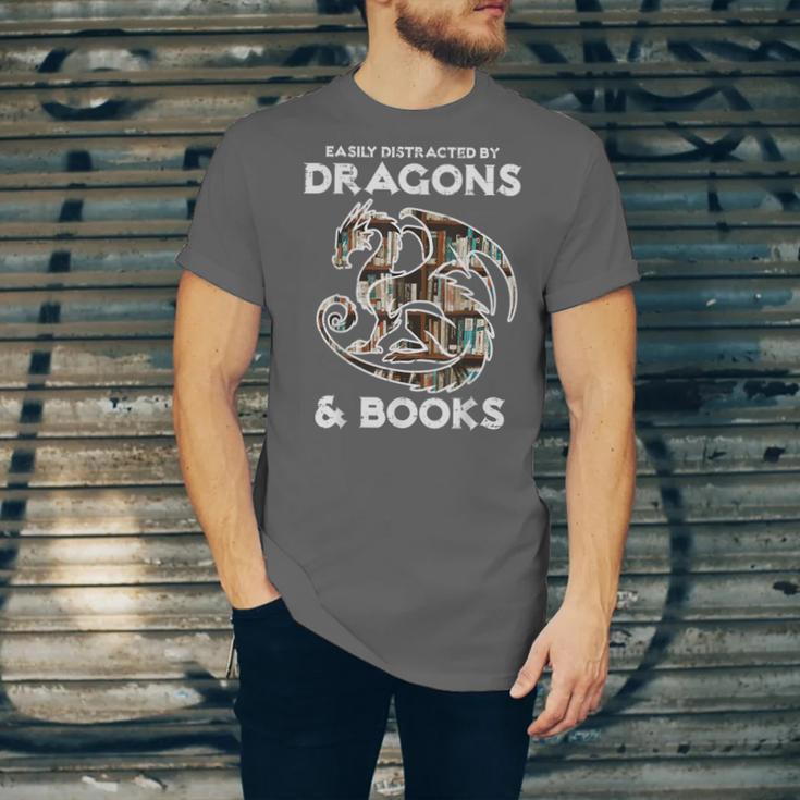 Easily Distracted By Dragons Books Bookworm Women Men Kids Unisex Jersey T-Shirt Easily Distracted By Dragons Books Bookworm Women Men Kids Unisex Jersey T-Shirt
