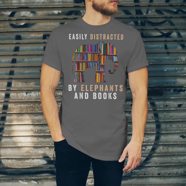 Easily Distracted By Elephants And Books Elephant Unisex Jersey T-Shirt Easily Distracted By Elephants And Books Elephant Unisex Jersey T-Shirt