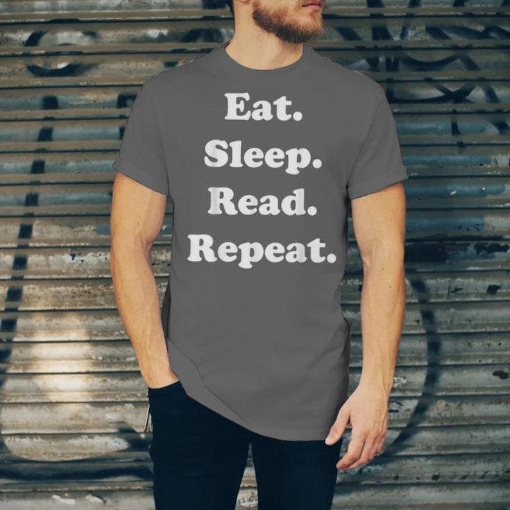 Eat Sleep Read Repeat Book Enthusiast Unisex Jersey T-Shirt