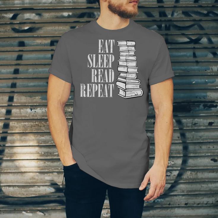 Eat Sleep Read Repeat Reading Book Librarian Men Women Kids Unisex Jersey T-Shirt