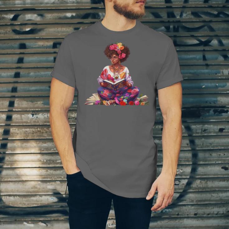 Educated Melanin Queen Afro Women Reading Book History Unisex Jersey T-Shirt Educated Melanin Queen Afro Women Reading Book History Unisex Jersey T-Shirt