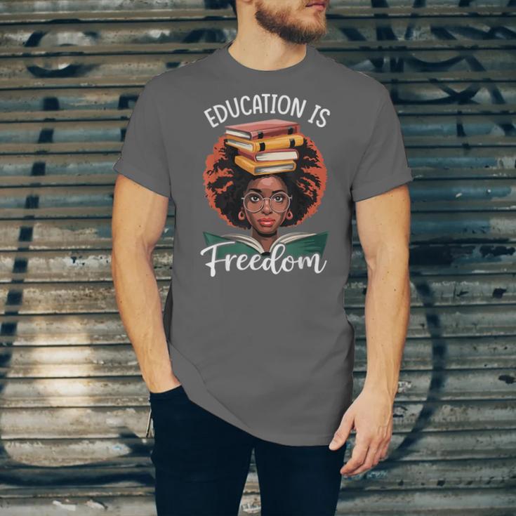 Education Is Freedom African Teacher Books Lovers Unisex Jersey T-Shirt
