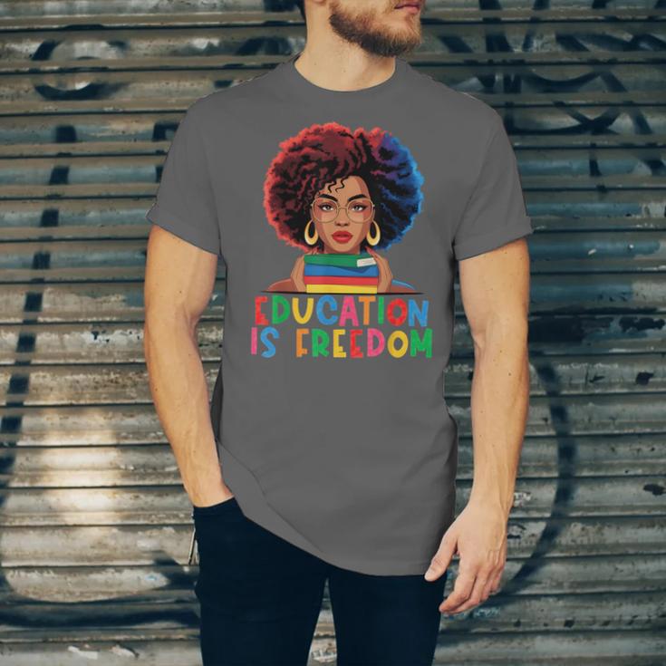 Education Is Freedom History Girl Women Book Lover Unisex Jersey T-Shirt Education Is Freedom History Girl Women Book Lover Unisex Jersey T-Shirt