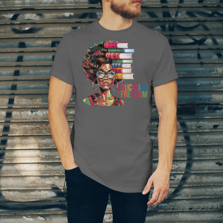 Education Is Freedom History Month Teacher Books Afro Unisex Jersey T-Shirt Education Is Freedom History Month Teacher Books Afro Unisex Jersey T-Shirt