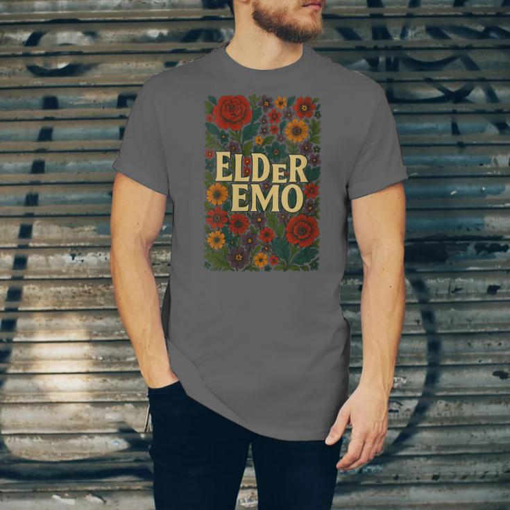 Elder Emo Floral Gothic Vintage Nostalgia Unisex Jersey T-Shirt