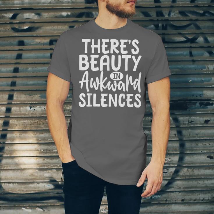 Embracing Awkward Silences Introvert Humor Antisocial Unisex Jersey T-Shirt