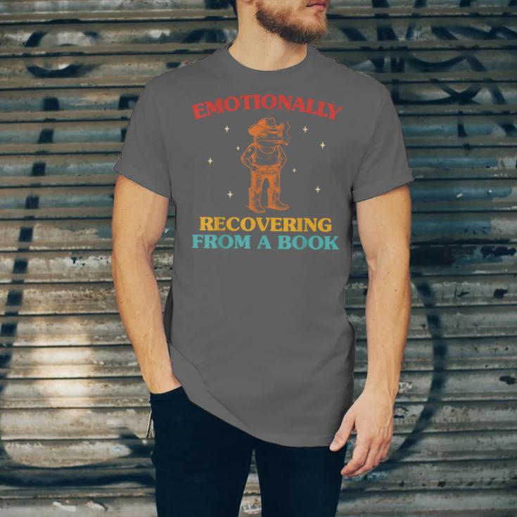 Emotionally Recovering From A Book Frog Unisex Jersey T-Shirt Emotionally Recovering From A Book Frog Unisex Jersey T-Shirt