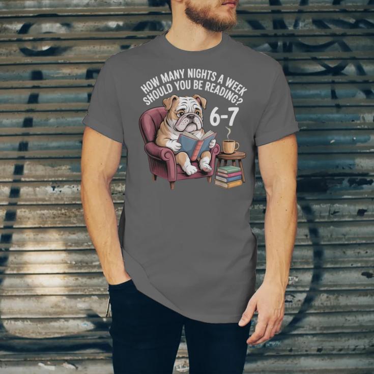 English Bulldog Dog Reading Book 67 Six Seven Meme Unisex Jersey T-Shirt English Bulldog Dog Reading Book 67 Six Seven Meme Unisex Jersey T-Shirt