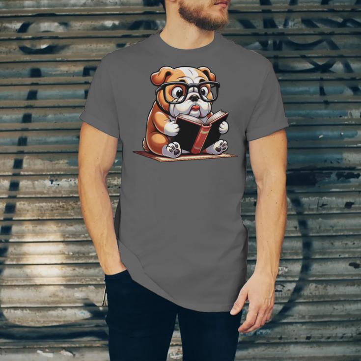 English Bulldog Reading a Book Dog For Men Women Girls Kids Unisex Jersey T-Shirt English Bulldog Reading a Book Dog For Men Women Girls Kids Unisex Jersey T-Shirt