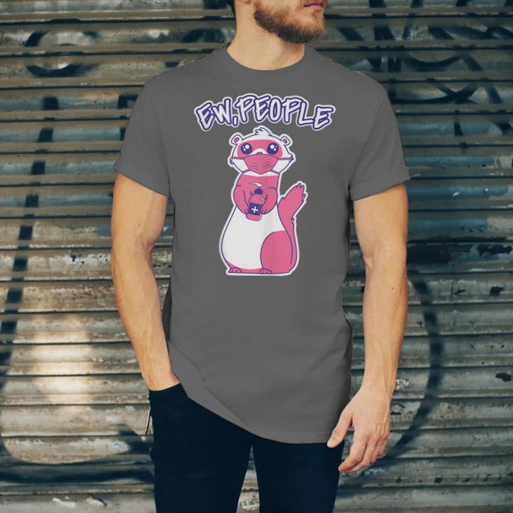 Ew People Introvert Ferrets Saying Mask Ferret Unisex Jersey T-Shirt