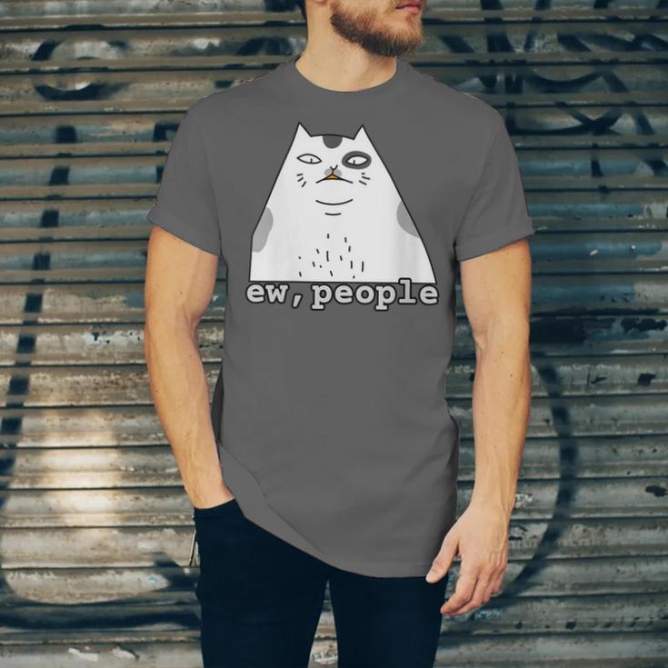 Ew People Introvert Sayings Sarcastic Cat Quote Unisex Jersey T-Shirt Ew People Introvert Sayings Sarcastic Cat Quote Unisex Jersey T-Shirt