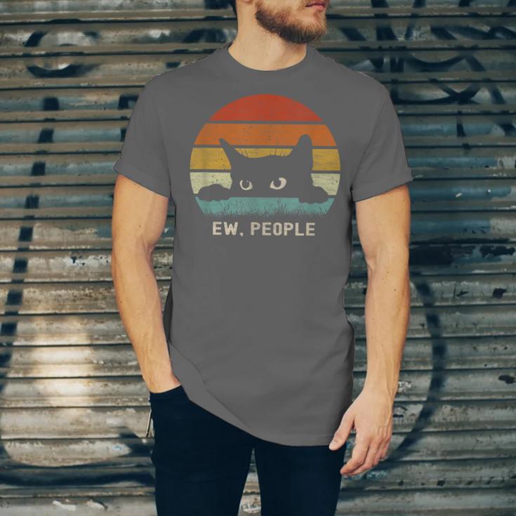 Ew People Retro Cat Cat Lover Introvert Unisex Jersey T-Shirt