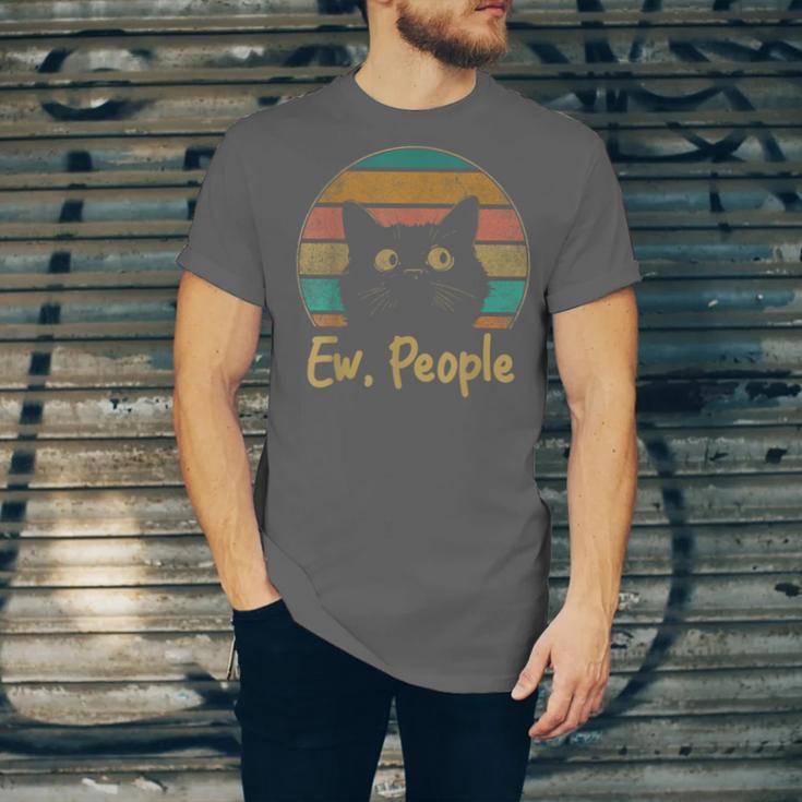 Ew People Retro Cat Lover Social Introvert Unisex Jersey T-Shirt Ew People Retro Cat Lover Social Introvert Unisex Jersey T-Shirt