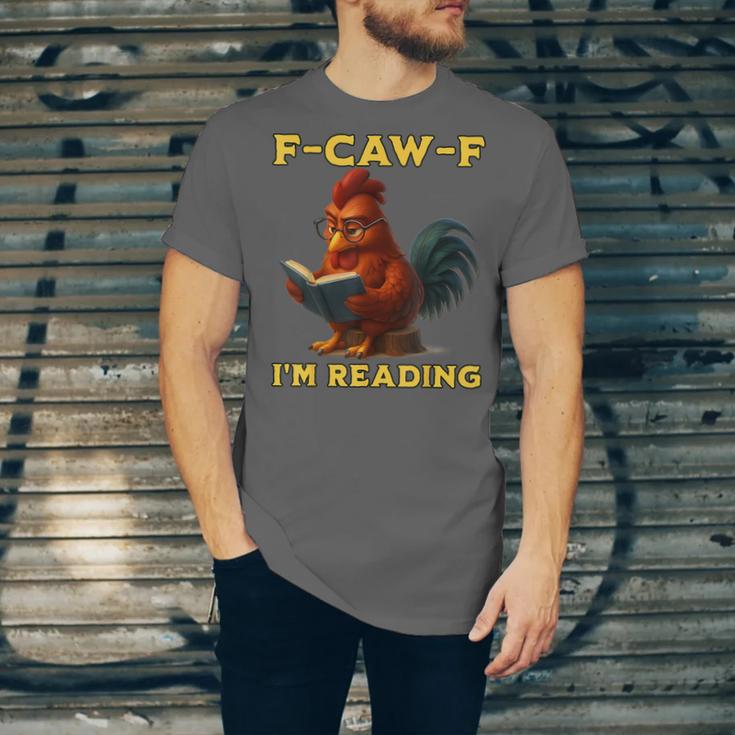 F-CAW-F I'm Reading Chicken Book Lover Introvert Meme Unisex Jersey T-Shirt F-CAW-F I'm Reading Chicken Book Lover Introvert Meme Unisex Jersey T-Shirt