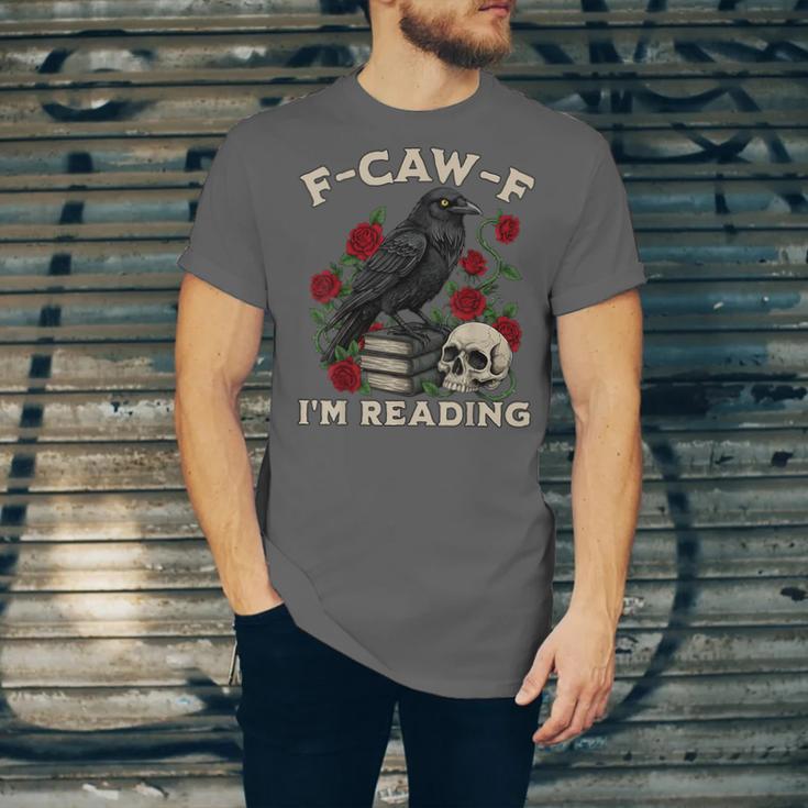 F-CAW-F I'm Reading Crow Book Lover Introvert Meme Unisex Jersey T-Shirt