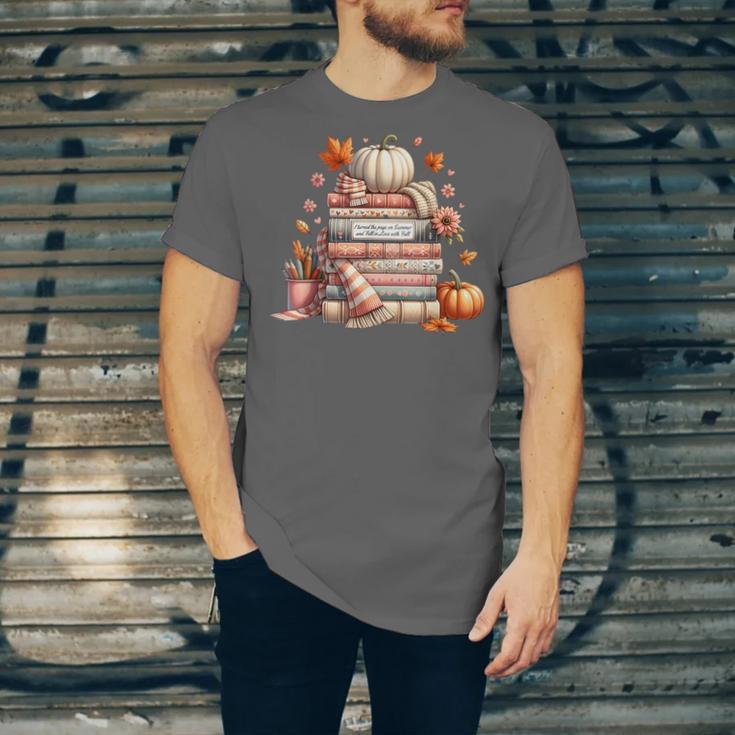 Fall Colors s I Love Fall s Books & Pumpkins Unisex Jersey T-Shirt
