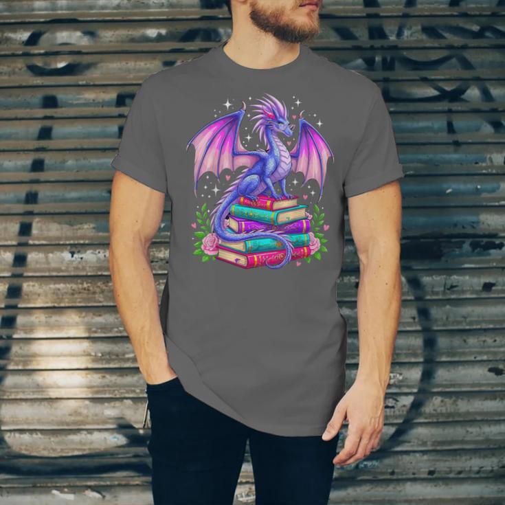 Fantasy Dragon Reading Books Bookworm Unisex Jersey T-Shirt Fantasy Dragon Reading Books Bookworm Unisex Jersey T-Shirt
