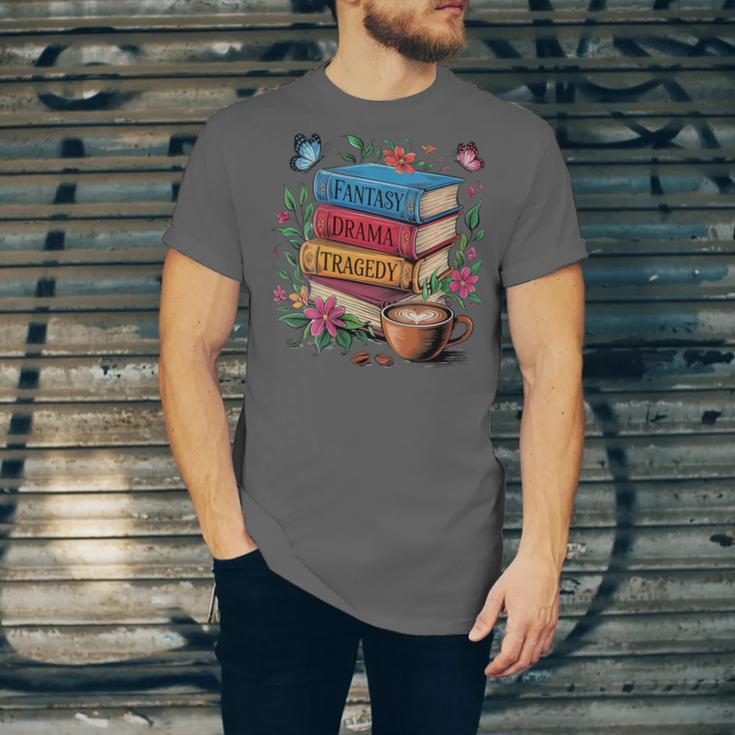 Fantasy Drama Tragedy Books Subtle Reader Librarian Flower Unisex Jersey T-Shirt Fantasy Drama Tragedy Books Subtle Reader Librarian Flower Unisex Jersey T-Shirt