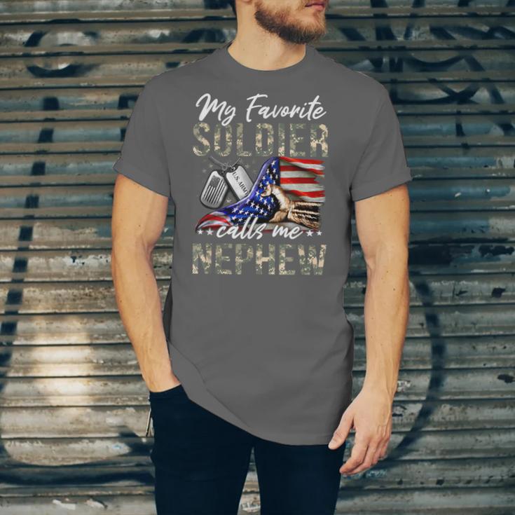 My Favorite Soldier Calls Me Nephew Army Graduation Nephew Unisex Jersey T-Shirt