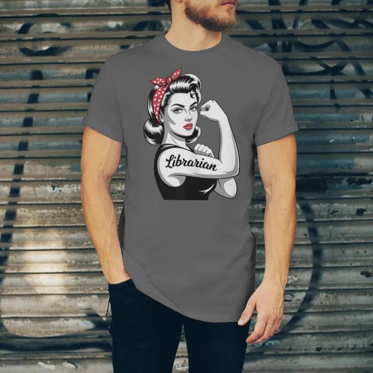 Female Librarian Rosie Riveter Book Guardian Woman Unisex Jersey T-Shirt Female Librarian Rosie Riveter Book Guardian Woman Unisex Jersey T-Shirt