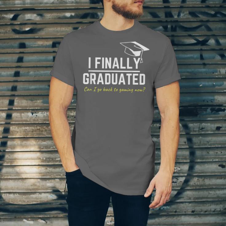 I Finally Graduated Back To Gaming Gamer Graduation Unisex Jersey T-Shirt