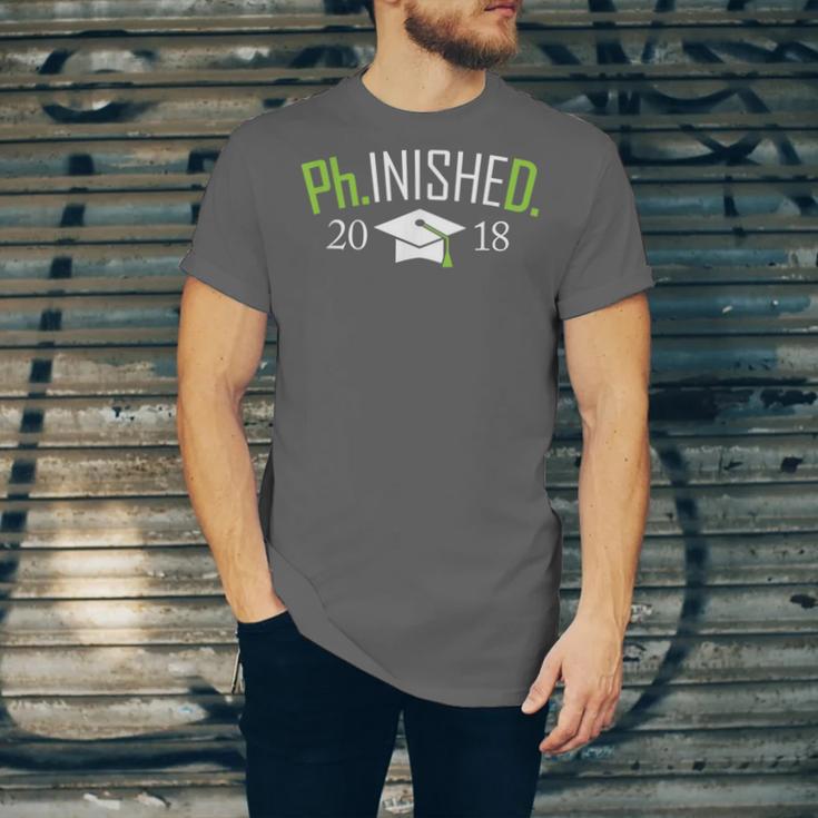 Finished PhD PhInished 2018 Graduation Shirt Unisex Jersey T-Shirt