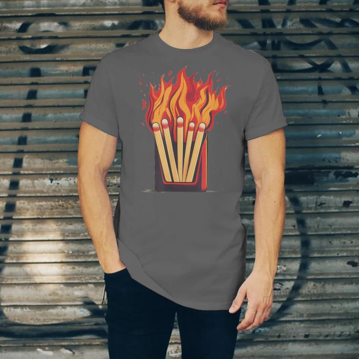 Flames And Lighter Costume For Matchbook Lovers Unisex Jersey T-Shirt