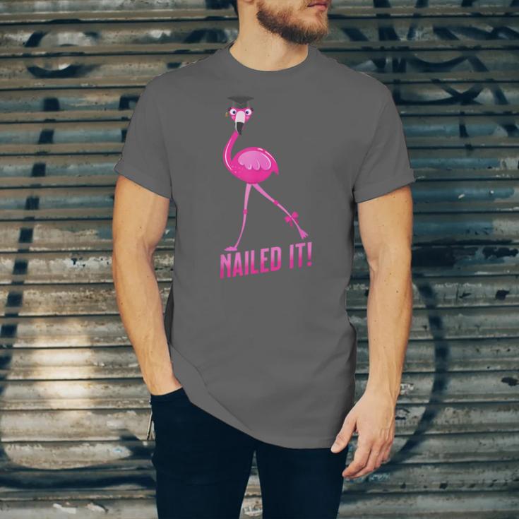Flamingo Nailed It Graduation Flamingo Unisex Jersey T-Shirt