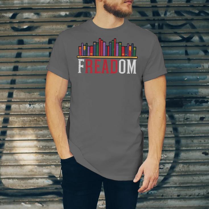 Freadom Shelf Read Reading Book Librarian Men Women Kids Unisex Jersey T-Shirt