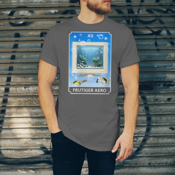 Frutiger Aero Aesthetic Tech Computer Aquarium Tarot Card Unisex Jersey T-Shirt