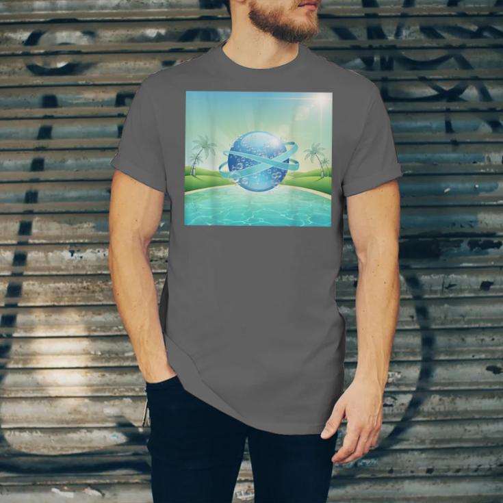 Frutiger Aero Y2k Aesthetic Palm Trees Cyber Beach World Unisex Jersey T-Shirt Frutiger Aero Y2k Aesthetic Palm Trees Cyber Beach World Unisex Jersey T-Shirt
