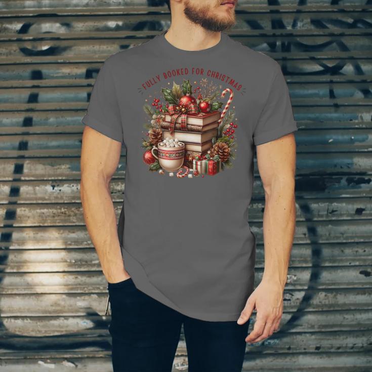 Fully Booked For Christmas Cozy Holiday Books Winter Reading Unisex Jersey T-Shirt Fully Booked For Christmas Cozy Holiday Books Winter Reading Unisex Jersey T-Shirt