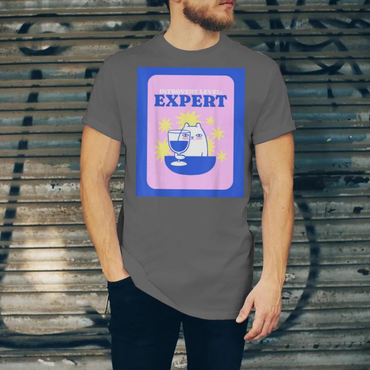 Fun Cute Introvert Cat Character With Wine Unisex Jersey T-Shirt Fun Cute Introvert Cat Character With Wine Unisex Jersey T-Shirt