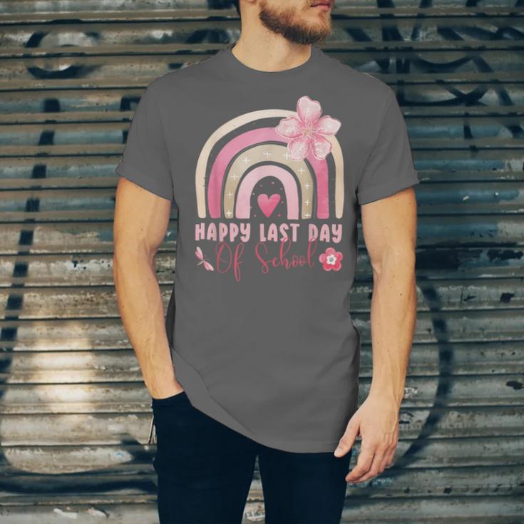 Fun Happy Last Day Of School Girl Student Graduation Rainbow Unisex Jersey T-Shirt