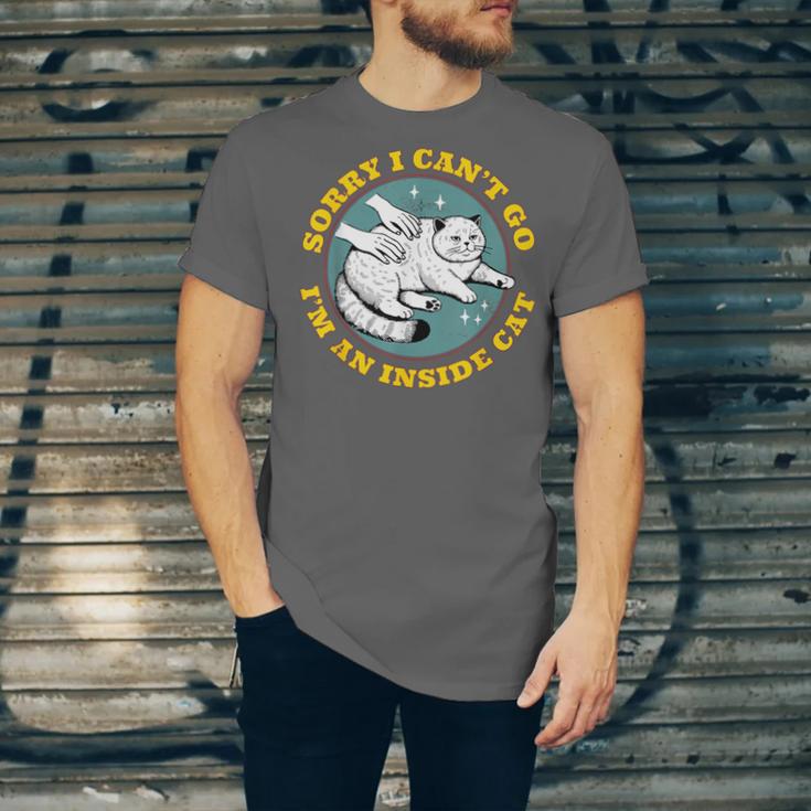 Funny Introvert Cat I Can't Go I'm An Inside Cat Homebody Unisex Jersey T-Shirt