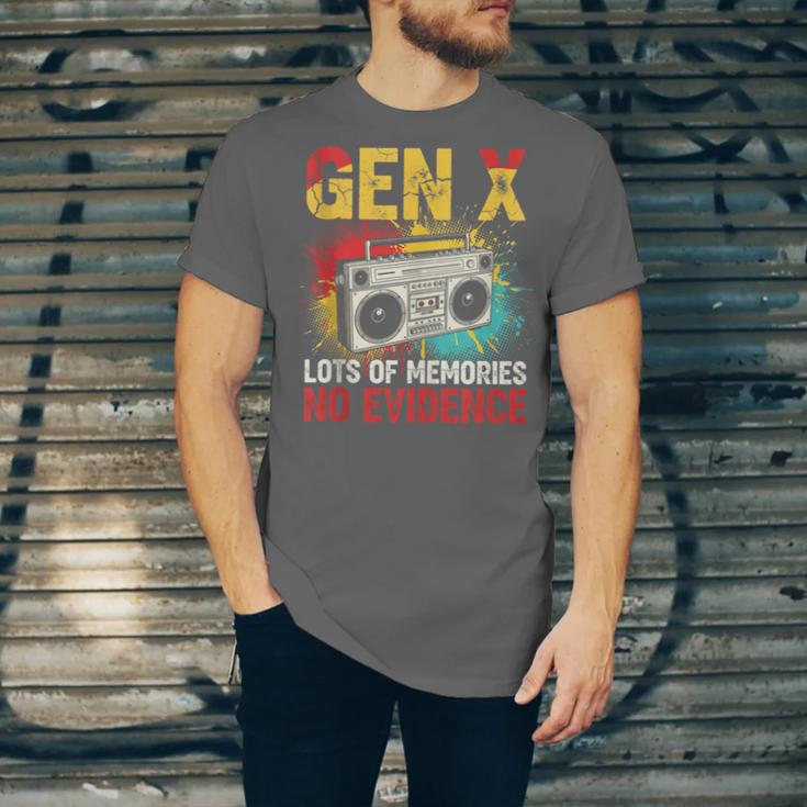 Gen X Lots Of Memories No Evidence Retro Nostalgia Humor Unisex Jersey T-Shirt