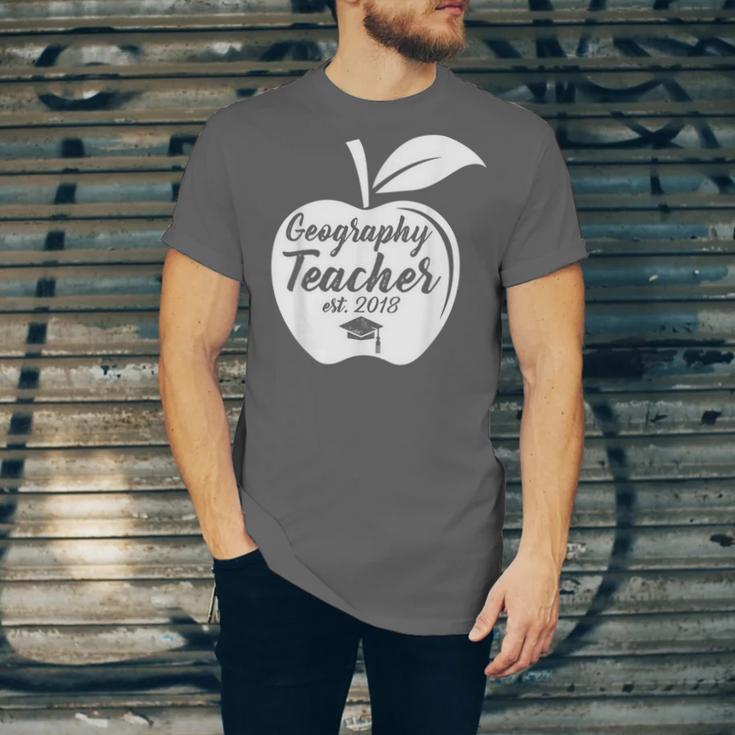 Geography Teacher Est 2018 School GraduationShirt Unisex Jersey T-Shirt