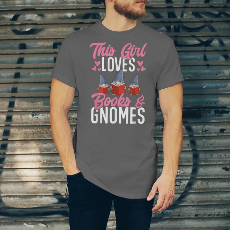 This Girl Loves Books And Gnomes Gardener Dwarf Garden Gnome Unisex Jersey T-Shirt This Girl Loves Books And Gnomes Gardener Dwarf Garden Gnome Unisex Jersey T-Shirt