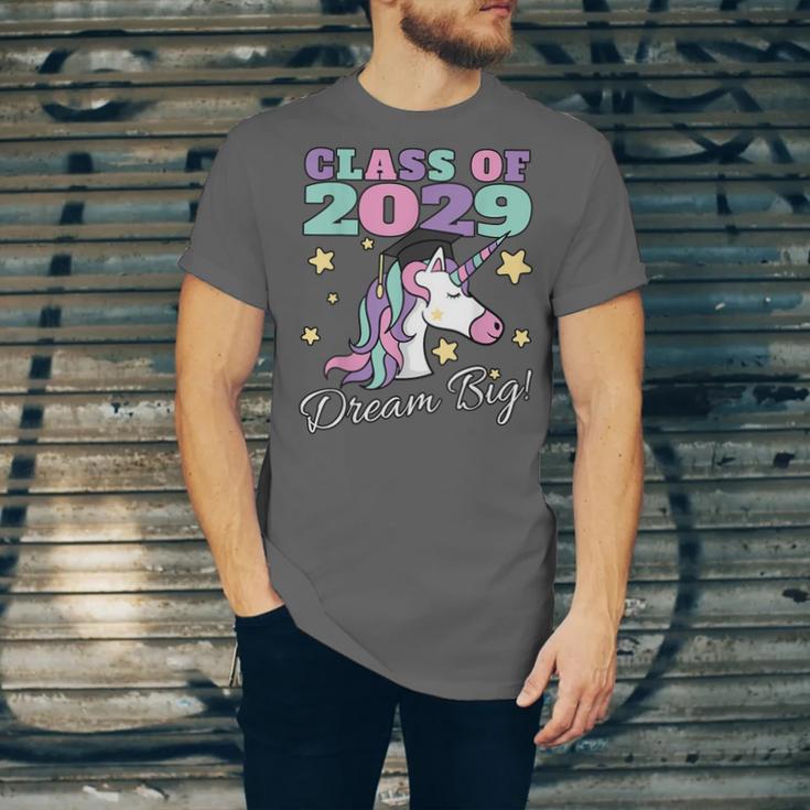 Girls Class Of 2029 Magical Unicorn Graduation Cap Unisex Jersey T-Shirt