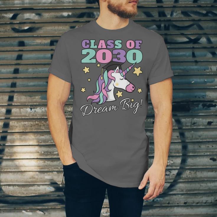 Girls Class Of 2030 Magical Unicorn Graduation Cap Unisex Jersey T-Shirt