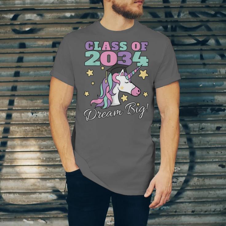 Girls Class Of 2034 Magical Unicorn Graduation Cap Unisex Jersey T-Shirt