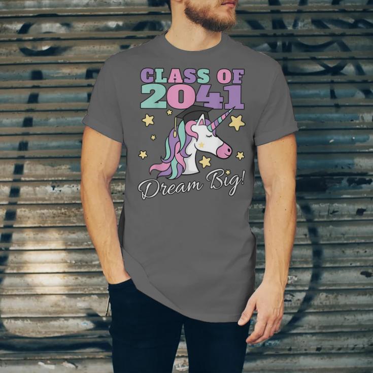 Girls Class Of 2041 Magical Unicorn Graduation Cap Unisex Jersey T-Shirt