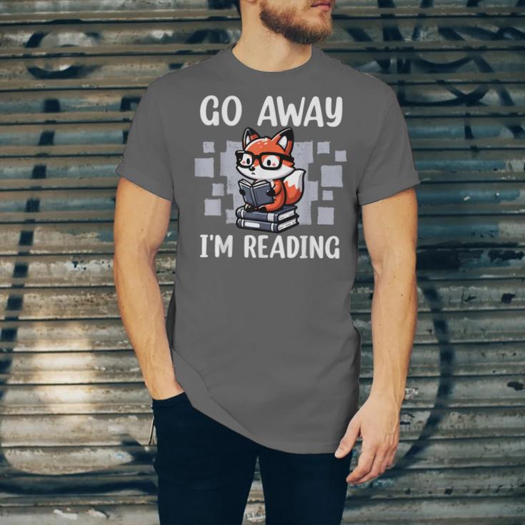 Go Away I'm Reading Book Reader Cute Fox Loves Books Unisex Jersey T-Shirt Go Away I'm Reading Book Reader Cute Fox Loves Books Unisex Jersey T-Shirt