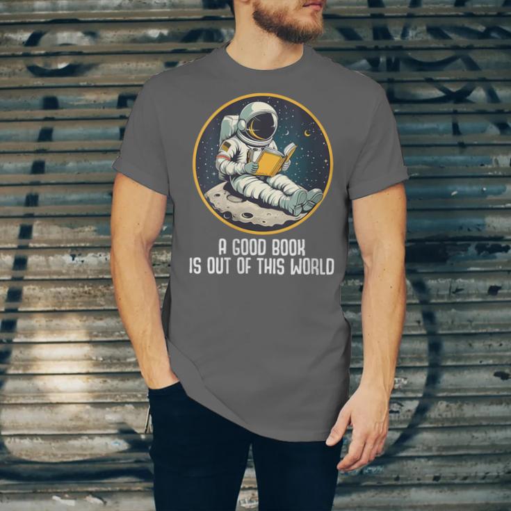Good Book Is Out Of This World Space Reading Lover Unisex Jersey T-Shirt