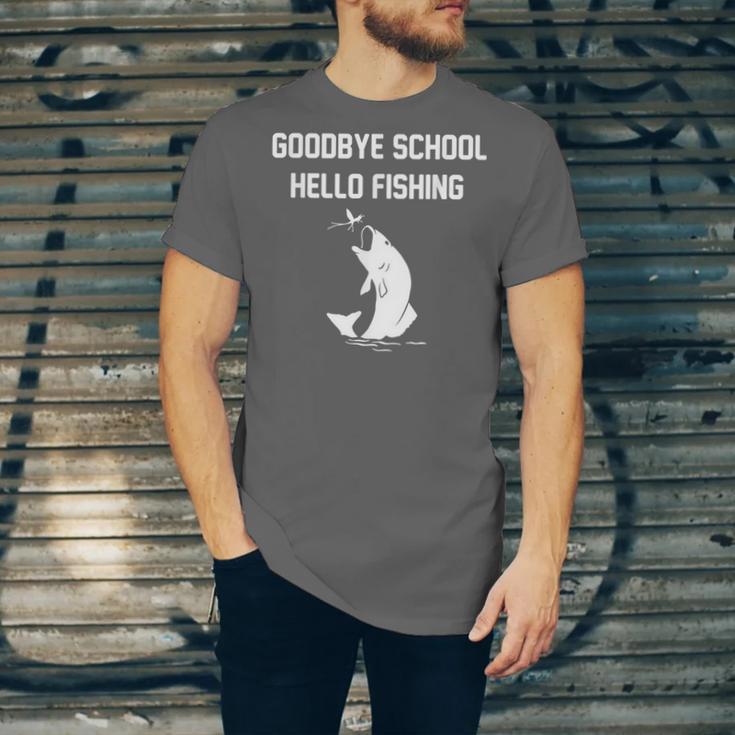 Goodbye School Hello Fishing Graduation T-Shirt Unisex Jersey T-Shirt
