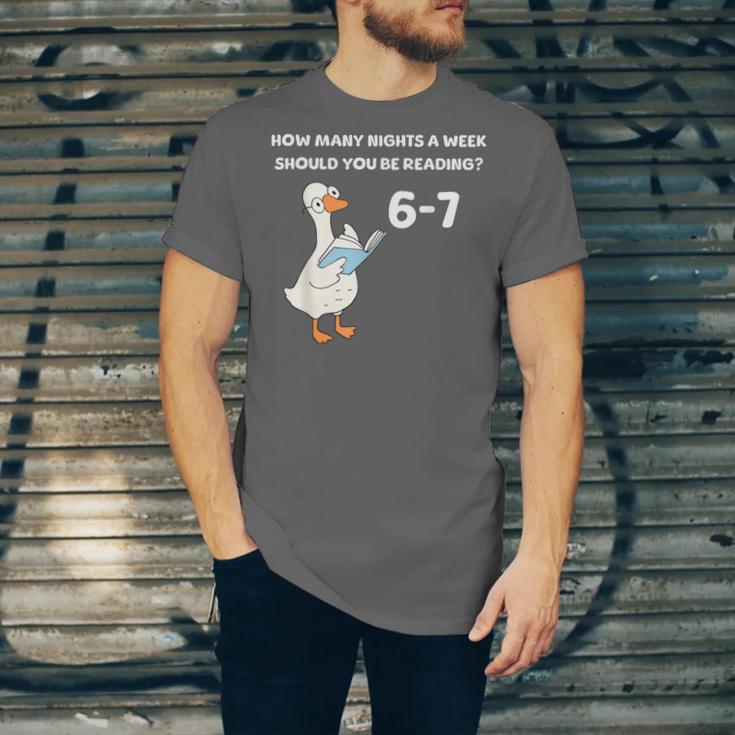 Goose Reading 67 Six Seven Meme Teacher Book Lover Unisex Jersey T-Shirt Goose Reading 67 Six Seven Meme Teacher Book Lover Unisex Jersey T-Shirt