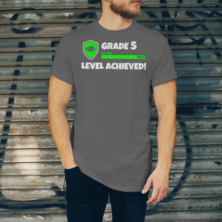 Grade 5 Level Achieved Video Gamer 5th Grade Graduation Unisex Jersey T-Shirt